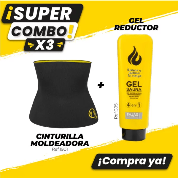 Combo Hot X3 - Leggins deportivo+ Faja térmica Mujer + Gel Abdomen