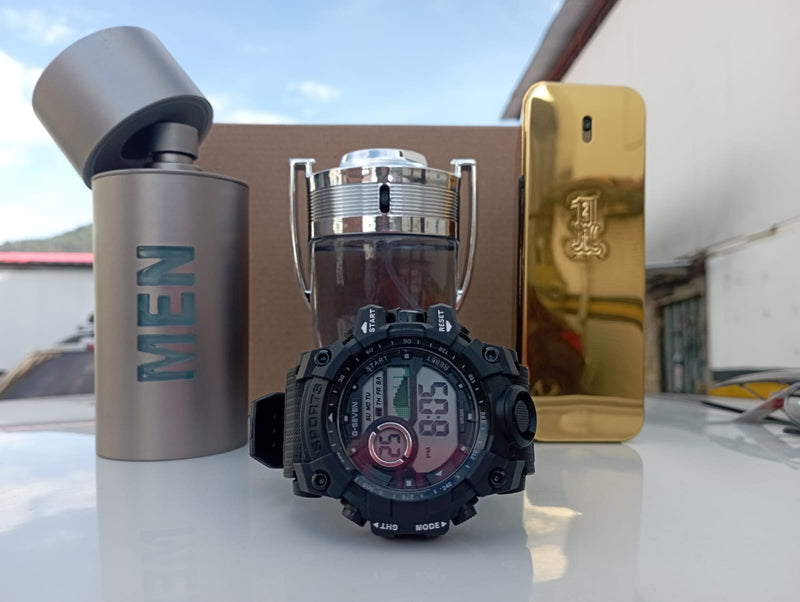 Kit 212 Men - Invictus - One Million + Reloj Espejo Mío