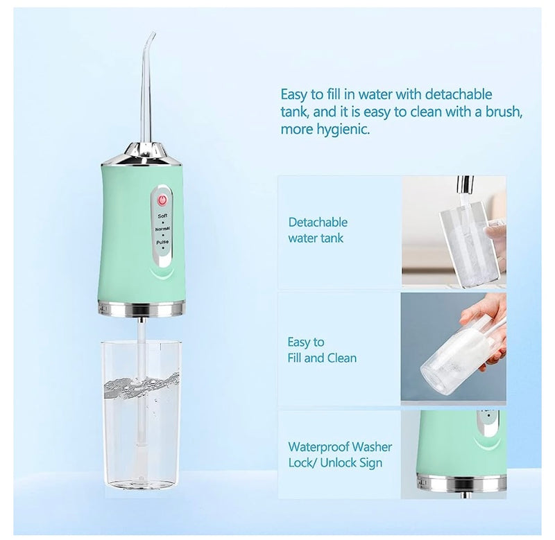 Irrigador Bucal Portátil Inalámbrico 230ml con 360° Espejo Mío