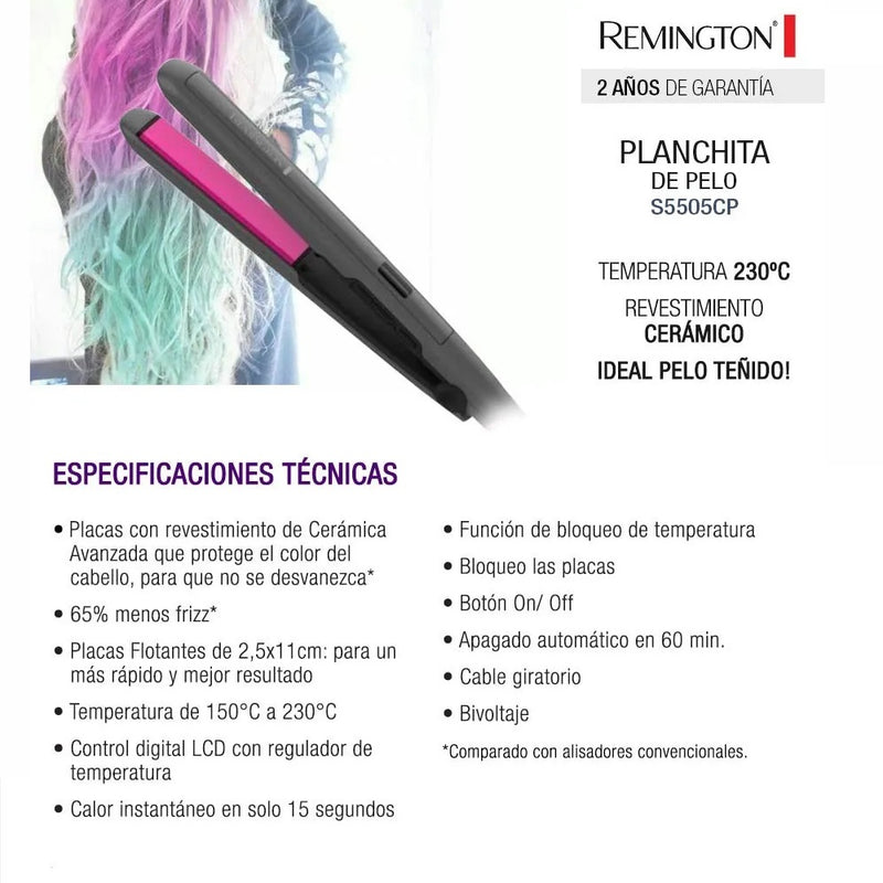 Plancha Remington Protección Color Cerámica - Display Digital Espejo Mío